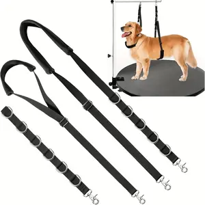3 in 1 Dog Grooming Belly Strap - Dog Grooming Table Arm Extender with Clamp Extension Loop Bathing Restraint Leash No Sit Haunch Holder for Small & Medium Dog Hair Cutting Washing