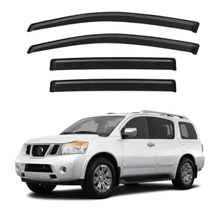 4pcs Window Visor for 2005 - 2015 Nissan Armada （Out Channel） WeatherShield/Rain Visor