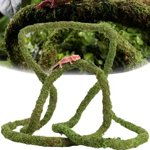 Bendable Moss Vines for Reptiles - 6.5 FT Natural Climbing Rope for Leopard Geckos, Lizards, Snakes, Chameleons, and Frogs