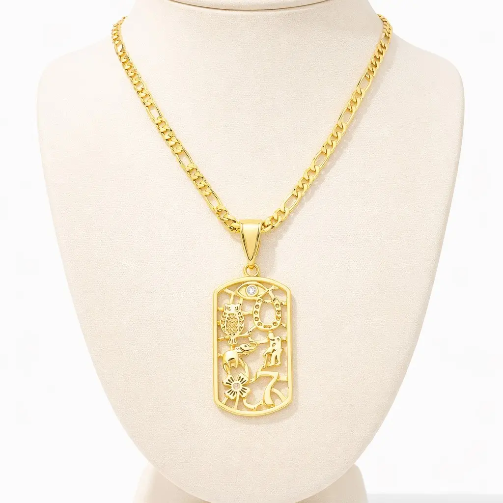 Betsy's Boutique cadena con dije de las 7 potencias, amuleto de proteccion.