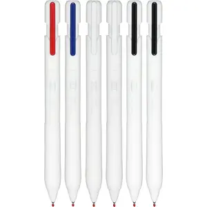Retractable Ballpoint Pen,Ball pens, 0.5mm Gel Pens, Fine Point, 4 Black, 1 Blue &1 Red,Box of 6 Pens