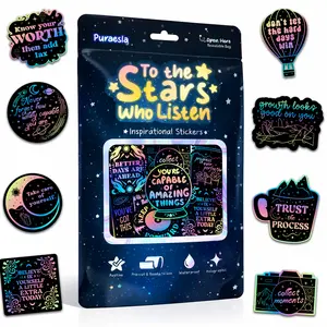 To The Stars Who Listen by Puraesla - Lumina Series- Affirmation Stickers - 100 PCS Holographic Motivational Celestial Inspirational Stickers for Journaling & Decor Laptop, Phone, Water Bottle
