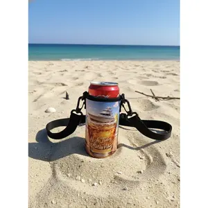 Salty Sidekick Necklace Koozie - Hands-Free Drink Holder with Adjustable Neck Strap for 12 oz Cans - Lightweight & Comfortable for Beach Pool Tailgates - Drinkware