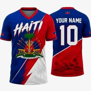 Haiti Soccer "Custom Name" Vintage Jersey T-Shirt, Haiti National Team Retro Soccer Fan Shirt, Personalized Name Number Soccer Shirt, WC 2026 Haiti Supporter Tee, Unisex Haiti Football Apparel, WC 2026 Tee