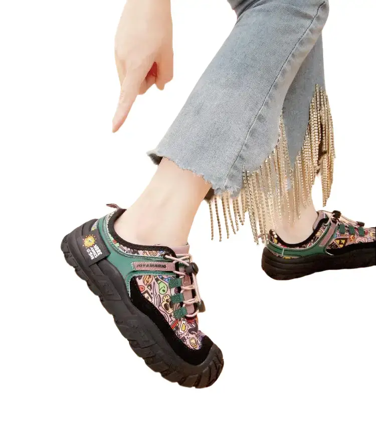 JOY&Mario Women's Gorpcore Hiking-Inspired Closed Sneakers - Quick Lace System, Casual Shoe, Trainer, Summer Runner Walking Footwear