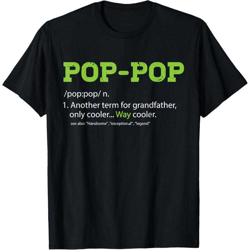 Menswear Casual Short-Sleeve Personalized Top - Pop-Pop Definition T-Shirt, Ideal Gift for Grandpa