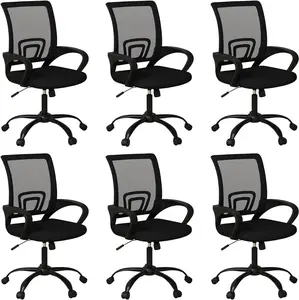 [Dealsforyoudays] EBELLO Ergonomic Office Chairs Set of 6, Rolling Conference Chair with Wheels, Mesh Computer Desk Chair with 360°Swivel, Height Adjustable, 6 Pack