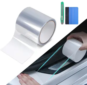 Car Door Sill Protector, Clear Anti-Collision Car Door Edge Guard, Car Door Edge Trim Protection Film, Universal Multi-Purpose Transparent Invisible Tape, Suitable for Most Car (4In x 33Ft)