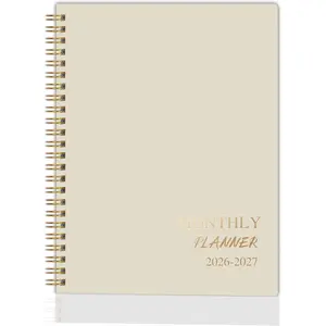 2026-2027 Monthly Planner - Jan. 2026 - Dec. 2027, 2 Year Calendar 2026-2027 Monthly Planner, 7.5" x 10", 24 Months Calendar with Note Pages, -wire Binding, for Office, School  Planning - Beige