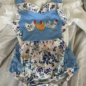 baby girl clothes chicken embroidery baby summer bubble farm clothing