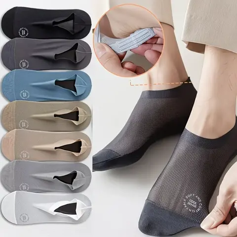 Adults' Unisex 6-Pair Invisible Thin Sports Socks - High Stretch, Ultra-Comfortable, Lightweight Breathable Mesh, Soft Plain Fabric, Moisture Wicking, Sweat Absorbent - Machine Washable Solid Colors, Women Sizes 35-41 - Outdoor Sports, Office Casual, Mois