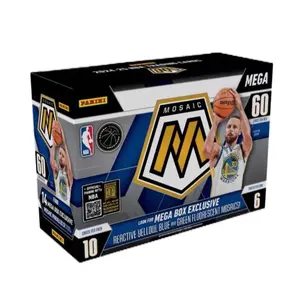 Panini 2024-25 Mosaic NBA Basketball Trading Cards Mega Box - 60 Cards, 14 Mosaic Prizms, Exclusive Reactive Colors