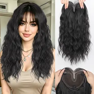 QGZ Hair Toppers for Women with Thinning Hair, 20 Inch Synthetic Clip in Topper Hair Extensions with Adjustable Band, Layered Wiglet Adds Volume and Natural Coverage