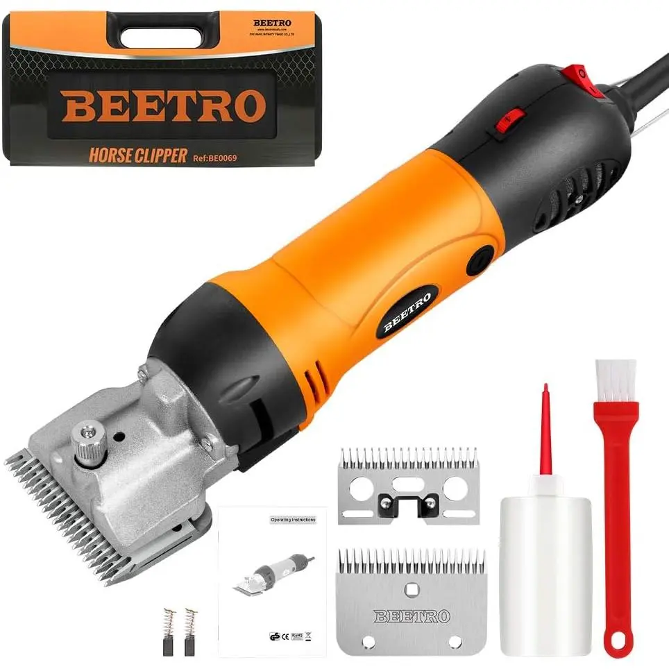 Heavy-Duty Electric Horse Shears, 500W Professional 6-Speed Grooming Clippers for Livestock, Goats, and Cattle, Includes Extra Set of Blades, Goat, 6 Speeds, Animal Grooming, Extra Set Of Shearing Blades, Shear Hair, Pony, Large Animals