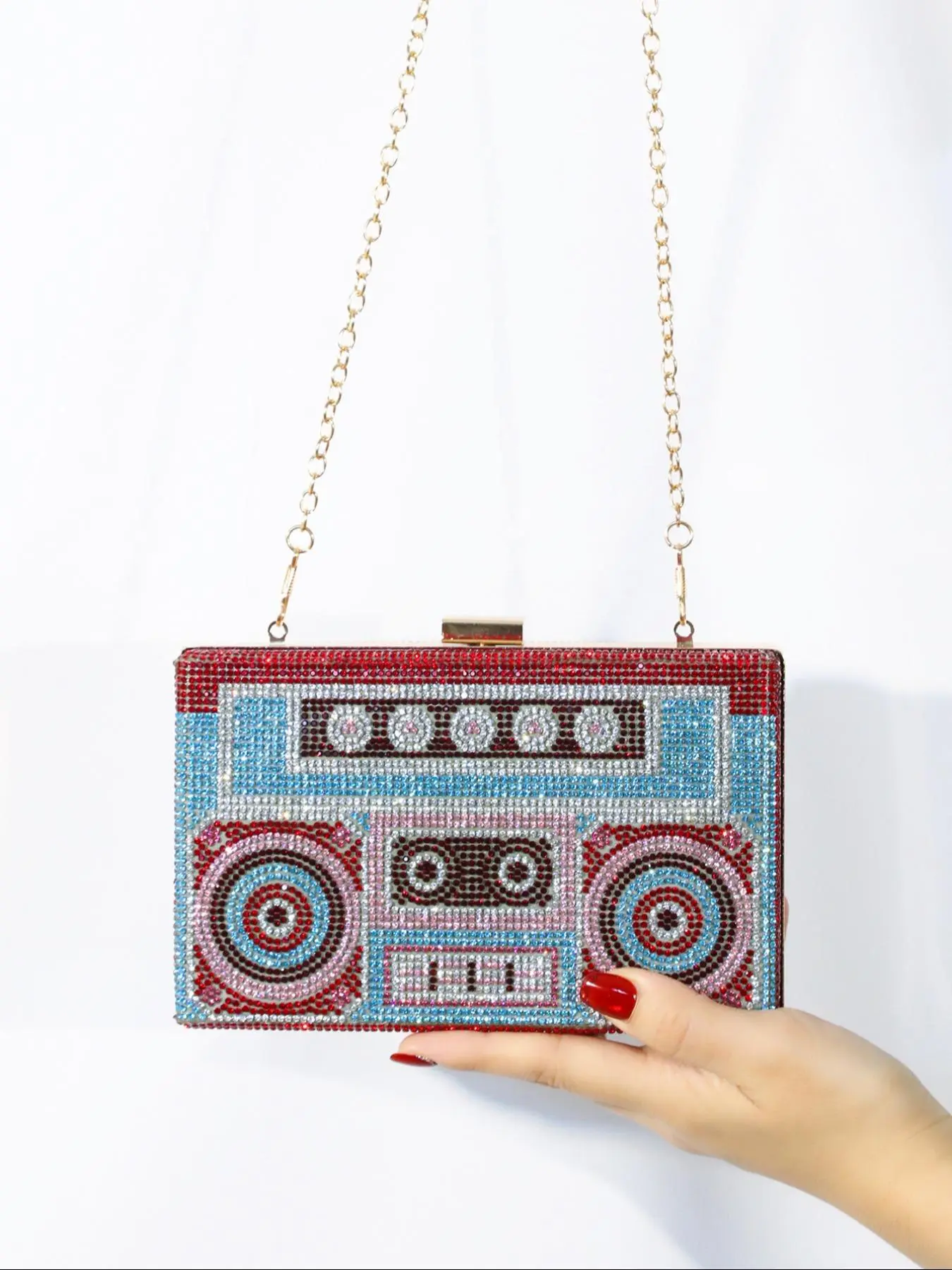 Women's Vintage Cassette Tape Design Evening Bag, Embellished Clutch, Fashionable Handbag for Party, Trendy All-match & Exquisite Bag for Birthday Gift, Elegant Stylish Purse