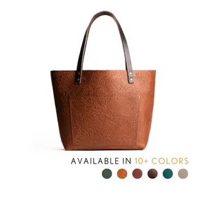 Portland Leather Classic Leather Tote – Premium Leather Work Tote Bag for Travel & Everyday Carry – Shoulder Bag with Interior Pockets