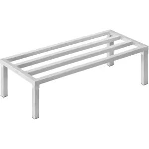 VEVOR Aluminum Dunnage Rack,  48” x 20” Commercial Food Floor Rack, 12” Off the Floor, 1800 lbs Capacity All-Welded Aluminum Storage Rack, for Storage in Restaurants, Kitchens, Garages and Vehicles