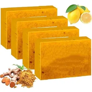Lemon Turmeric Soap, Turmeric Soap Bar for Face ＆ Body, Natural turmeric Handmade soap for All Skin Types