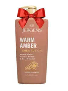 Jergens Shea Fusion Warm Amber Body Lotion – Deep Moisturizing Lotion with Shea Butter & Vitamin E, 14 fl oz