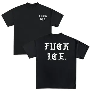 Old English T-Shirt Funny Political Shirts Pro Immigration Tshirt Anti-ICE Anti-Trump Tee Social Justice Shirt Oversized Streetwear Unisex Crewneck Graphic Summer Loose Casual Top Vintage Retro