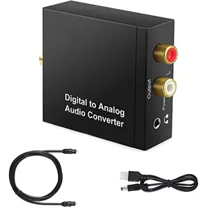Audio converter airlxf digital to analog converter dac digital spdif optical to analog lr rca converter optical to 35mm jack audio adapter for hdtv blu ray hd dvd apple tv