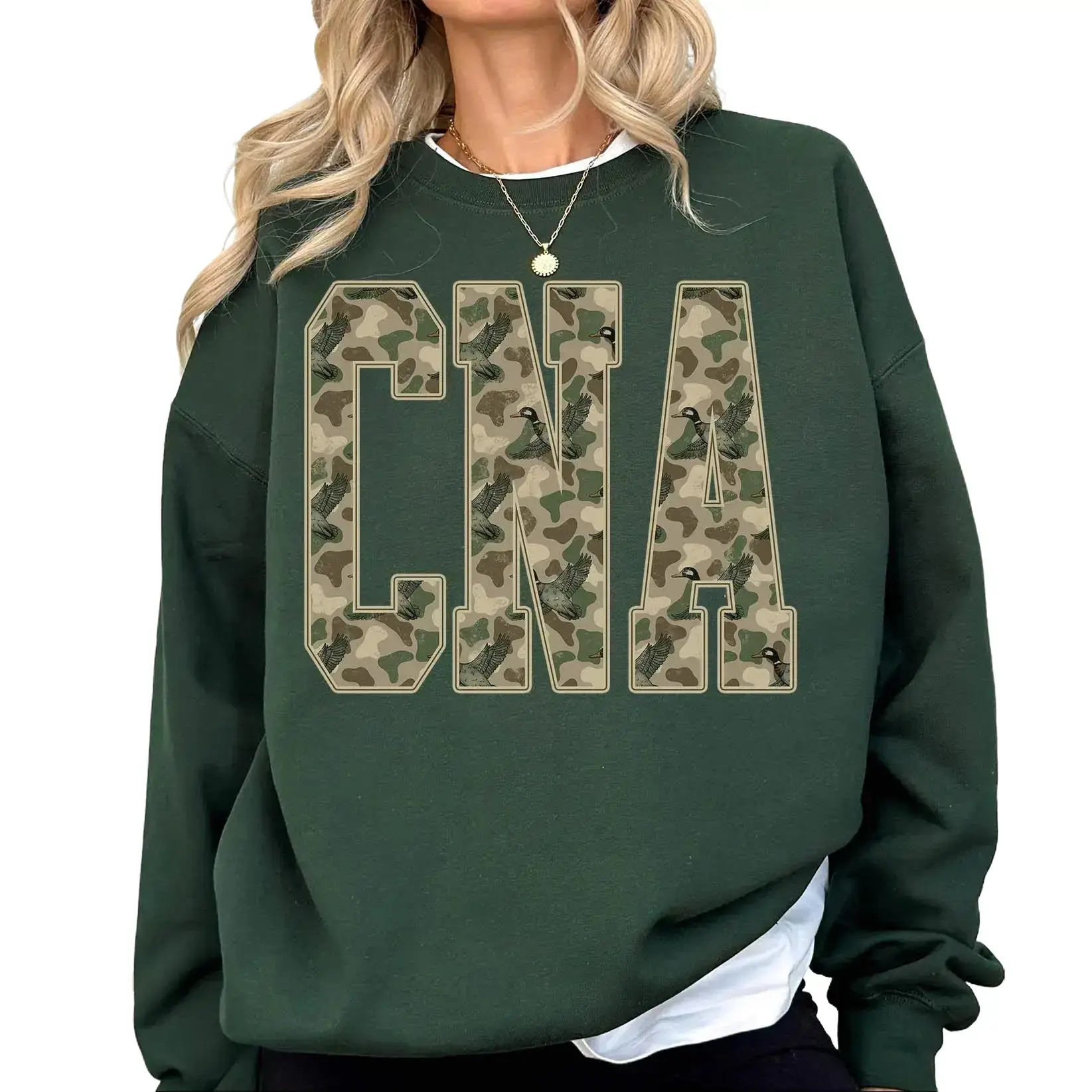 Duck Camo CNA Sweatshirt, Nursing Assistant Shirt, Medical Work Graduation Gifts, Nursing Life Appreciation Crewneck, Jumper,  cna Sweatshirt