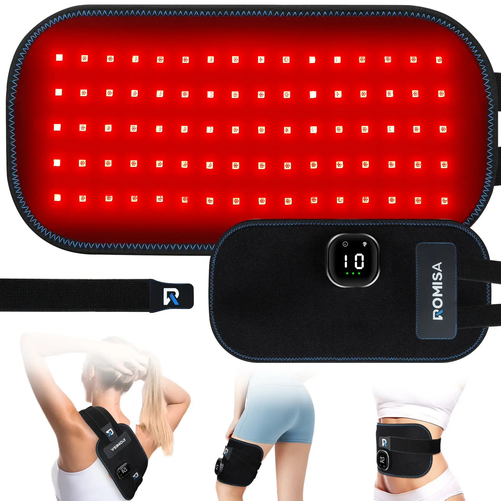 Red Light Therapy for Body, Cord-Free Controller, 5 Modes 15"x7.1" Infrared Light Pad with 3-in-1 LED Bead 660nm & 850nm for Back Waist Shoulder Knee Leg Muscle 3000mAh