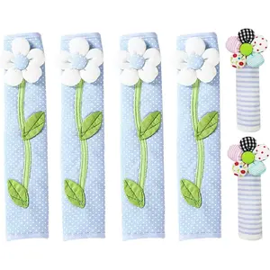 6 Pack Refrigerator Door Handle Covers Kitchen Appliance Protective Gloves Anti-Slip Cloth Protector for Dishwasher Microwave Oven (Blue)