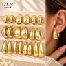 17KM Women's Hypoallergenic Tarnish Proof Chunky Chain Twisted Hoop Earring Sets, Golden Earrings, Feminine Items for Women, Fashion Dangle Costume Jewelry, Ideal Girlfriend Gift Accessories