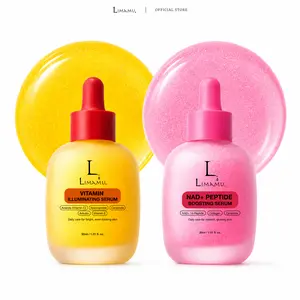 Limamu NAD+ Peptide Serum – Niacinamide 2% + 14 Peptides + Vegan Collagen | Korean Skincare Face, Neck & Body Serum | Hydrating, Firming & Smoothing Pink Serum (30ml / 1.01oz)