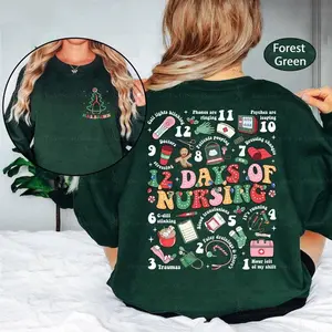 12 Days of Nursing Shirt, Nurse Christmas Shirt, Emergency Christmas Shirt, Nursing School Shirt, RN ER ICU Nurse Christmas, Nurse Life Tee