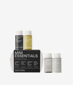 Mini Essentials, Exfoliating Shower Gel, Firming Body Oil, Hydrating Gel & Lotion, 4 Items Set