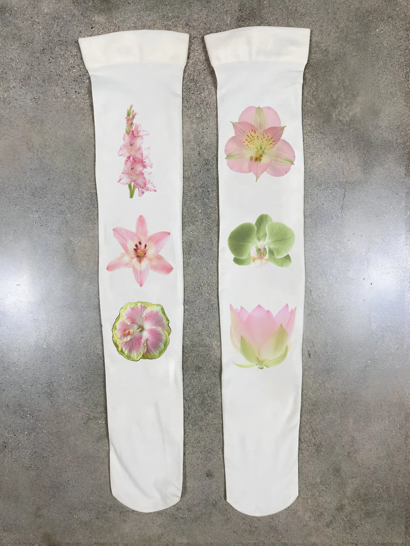 Over-The-Knee Socks Pantyhose Y2K Cartoon Plant Floral Flower Print Leggings, Fashionable Summer Style, Happy Socks, 1 Piece