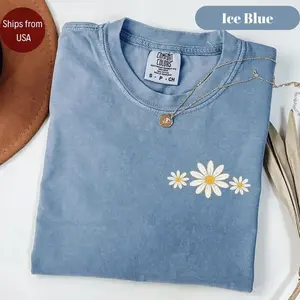 Comfort Colors Daisy TShirt, Boho Floral Graphic Tee, Retro Aesthetic Flower T-Shirt, Soft Washed Vintage Tee Women or Men Tshirt - TrendWear USA