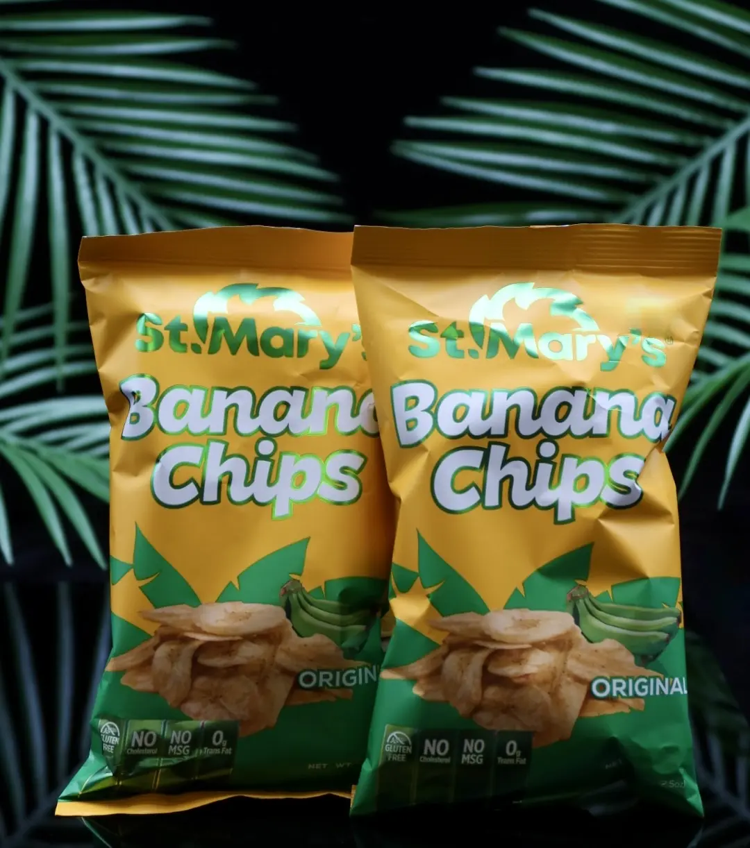 St. Mary's Banana Chips- 2 Pack, 4 Pack Original Banana Chips