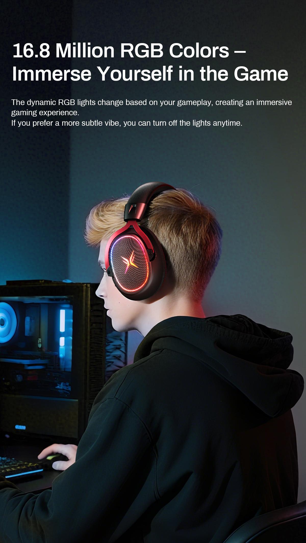 [New Year Picks] TAGRY K3 Gaming Headset - 7.1 Surround Sound - 50mm Drivers - Memory Foam Cushion - Bluetooth 5.3-USB-A/C Dual Interface 2.4G - Wired 3.5mm Audio Jack - For PC, Mac, PS4, PS5,Switch, Xbox, Smart Phone, Laptop, Smart Watch, Tablet