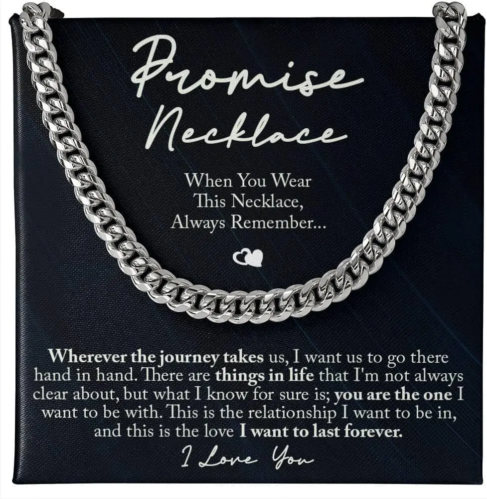 I Love You Gifts For Him Husband Boyfriend Sentimental Gifts From Wife Girlfriend To My Man Birthday Gift Ideas Cuban Link Chain Necklace Jewelry For Anniversary Christmas Valentines Day Personalized Present For Men