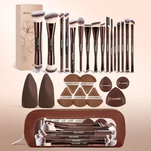 Maange 27-Piece Makeup Tool Set, Includes 16 Brushes & 10 Puffies, Foundation Brush, Blush Brush, Powder Brush, Concealer Brush, Eyeshadow Brush, Mascara Brush