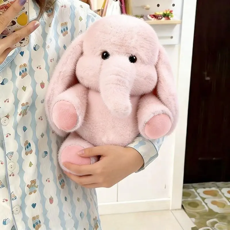 Kawaii Blue Elephant Plushie, Ultra Soft Fluffy Stuffed Animal Pillow, Cute Long Ear Elephant Doll, Perfect Gift for Kids & Elephant Lovers, Stuffed Animal Gifts, 43cm Size