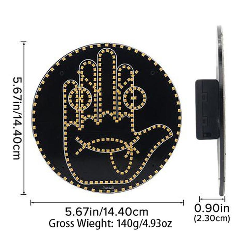 LED Car Rear Window Emoticon Light Gesture & Remote Controlled Yellow Safety Lamp Fun Night Driving Warning Accessory