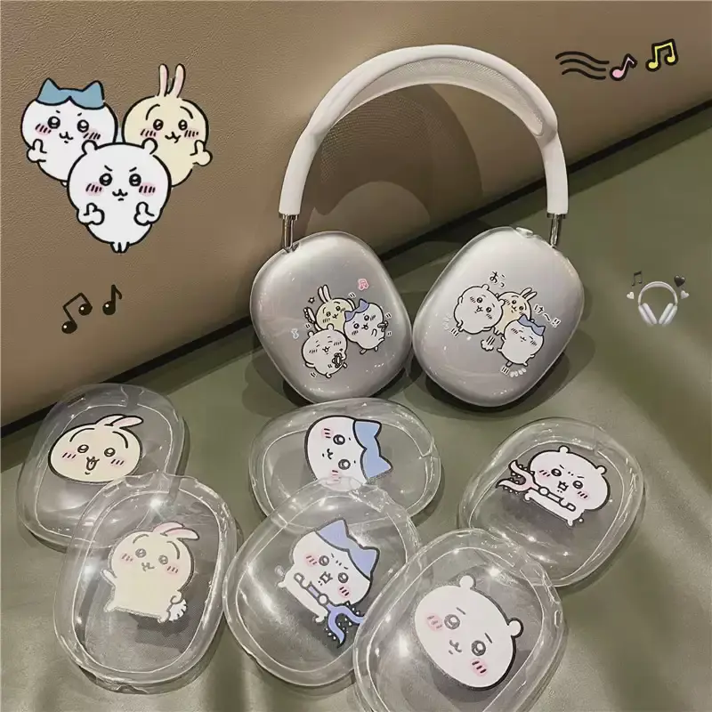 Cute cartoon anime suit for  AirPodsmax head-mounted headset protective case transparent soft shell anti-drop headphone case