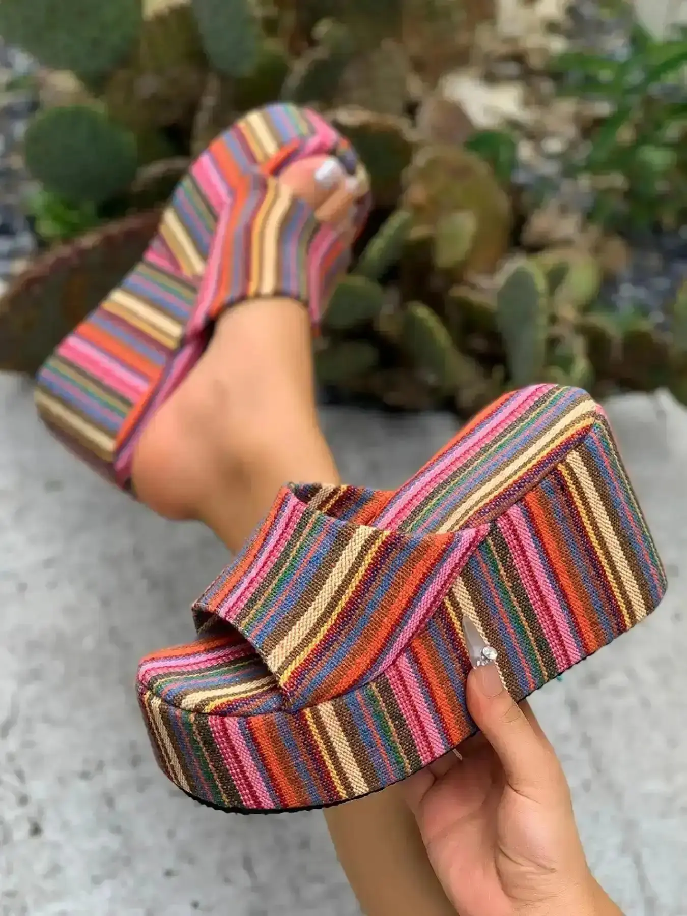 Women's New Wedge Heel Thick Sole Sndls Plain Comfy Height Increase Shoes Party Wedding Evening Beach Travel Non Slip Summer Light Ankle Strap PT Supportive Lifestyle Versatile Everyday Style Pair stylish open toe