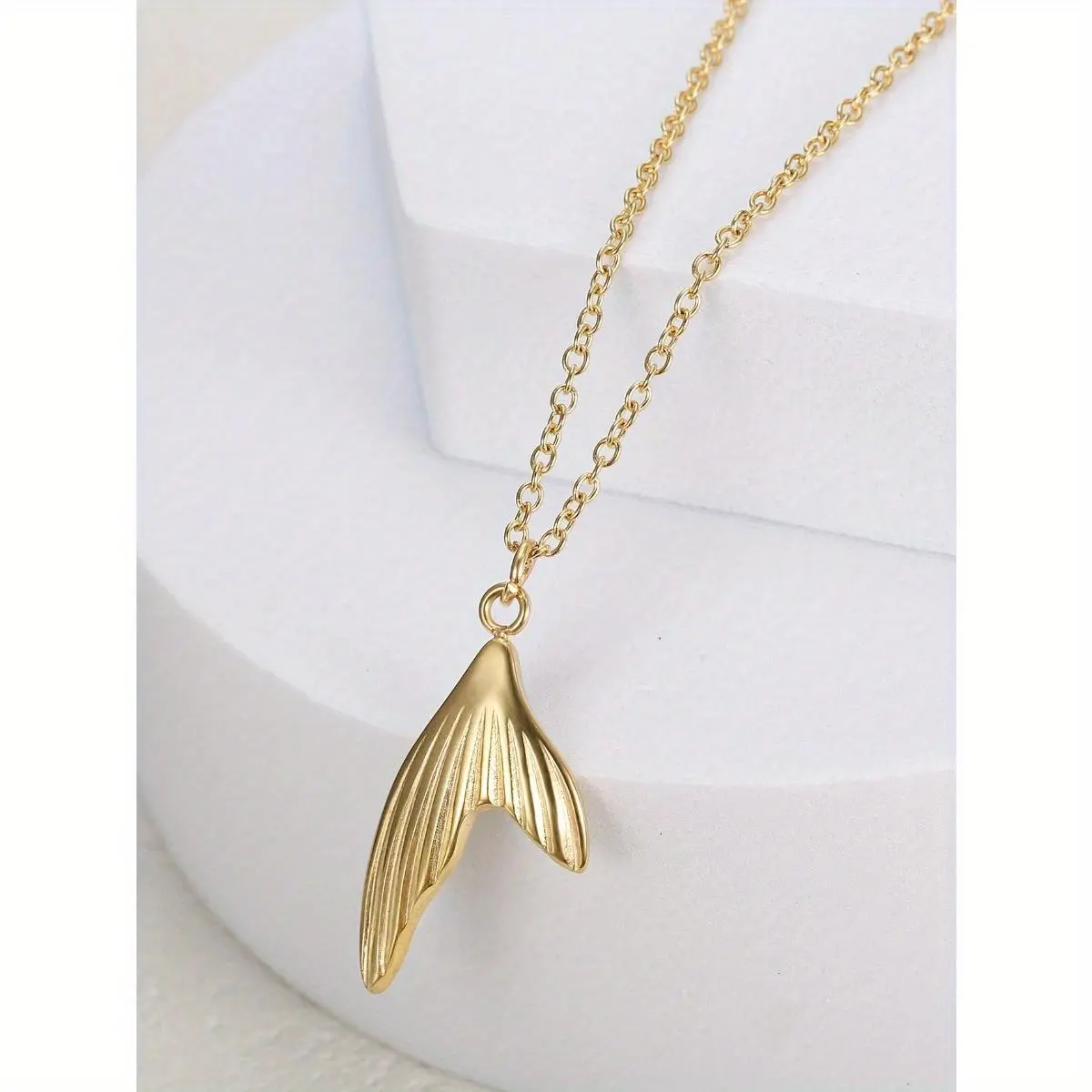 Women's Fishtail Pendant Chain Link Necklace, 1pc Fashionable Costume Jewelry, Ideal for Vacations & Daily Wear, Charm-Adding Accessory, One Piece