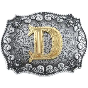 Belt Buckle Men, Western Cowboy Rodeo Small Alphabet Letter ABCDMRJ to Z Initial Belt Buckles for Women