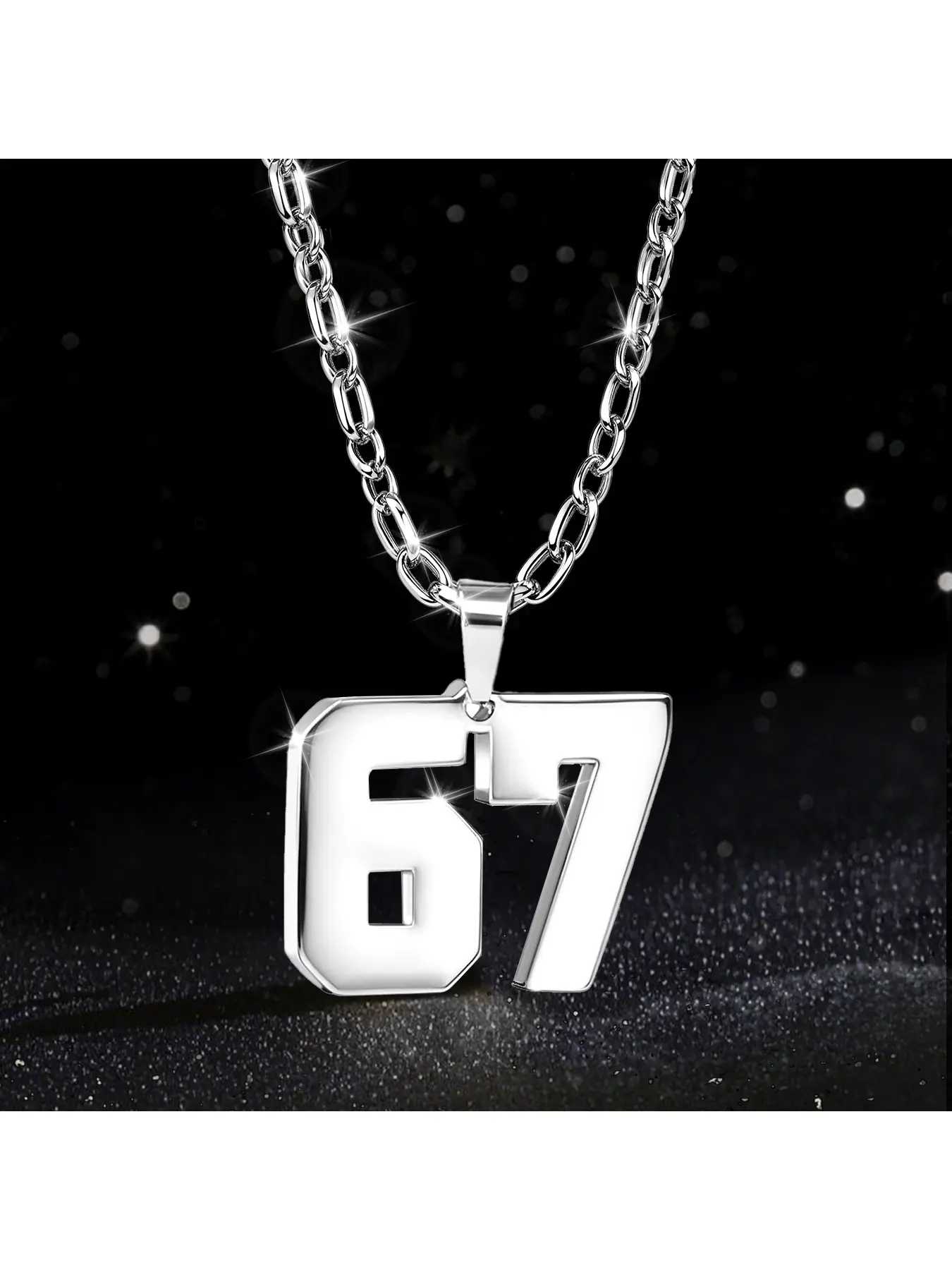 Men's, Athletes Stainless Steel Sports Digital Necklace Baseball Basketball Football Team Inspiration Jewelry In Stock