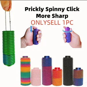3D Printed Sharp Handle Rotating Press Finger Massage Keychain, Anti-Slip Stimulation Keyring, Small Pain Relief Toy, Stress Reliever, Stress Relief Gadgets
