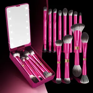 Professional Soft Makeup Brush Set, Eyeshadow Brush Set with LED Light, 12pcs/set Soft Bristles Makeup Brushes with Storage Box, Makeup Accessories for Women & Girls, Cosmetic, Face Makeup Brush