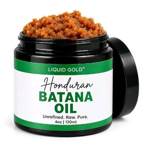 4 oz Raw Batana Oil by Liquid Gold 100% Unrefined from Honduras for Thicker Fuller Healthy Hair Glass Jar 4 Ounces