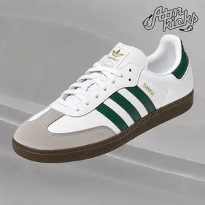 adidas Samba OG Cloud White Collegiate Green JH8797 Youth Authentic Shoes Footwear Sneaker Trainer Comfortable Walking Fashion Trending Gift