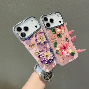 Oil Painting Floral iPhone Case Series 17-14, Anti-Drop Shockproof Soft Shell, Lens Protector Included, Elegant Design, Fashionable & Durable